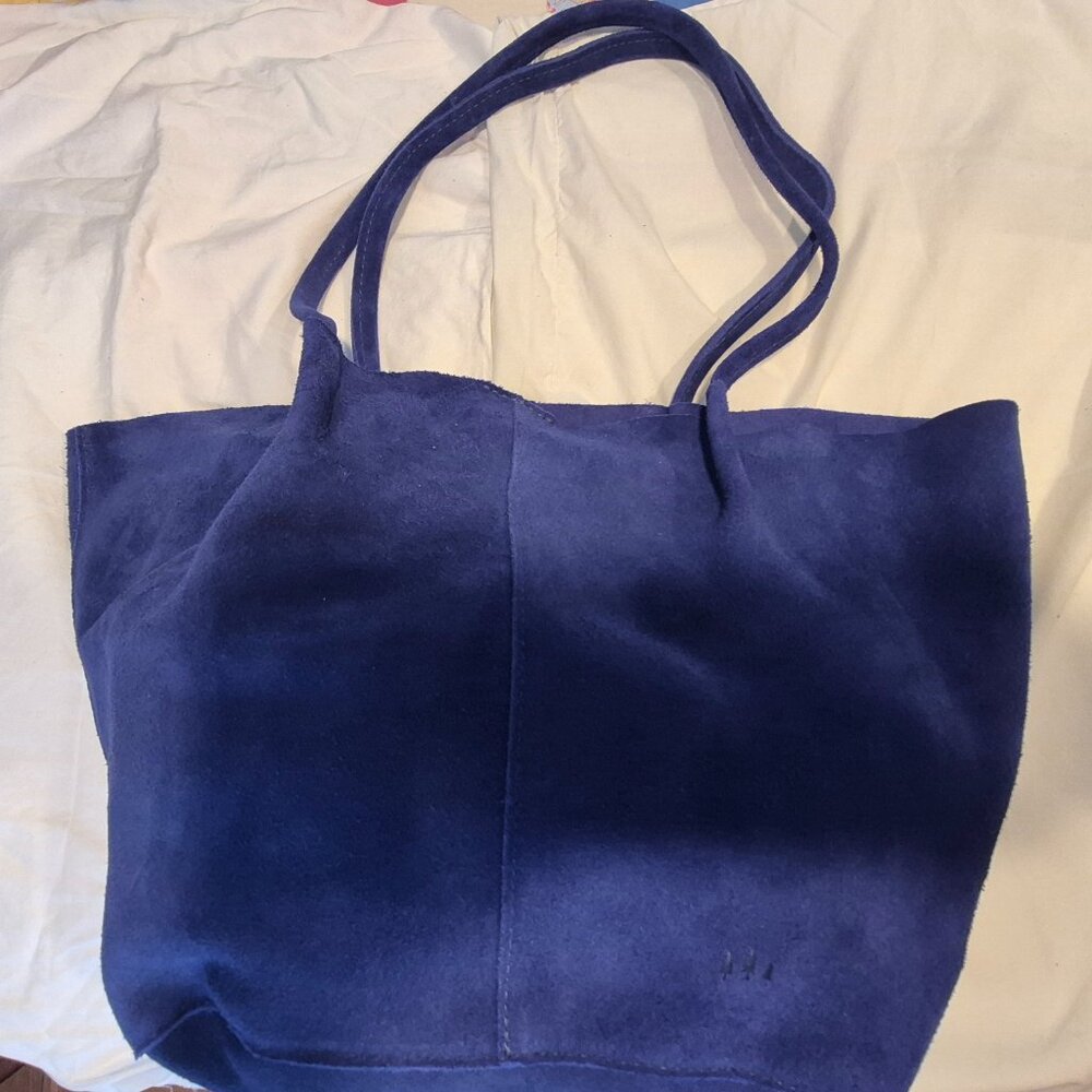 Portland Leather Oversize Almost Perfect Devan Bucket Tote-Joni Blue